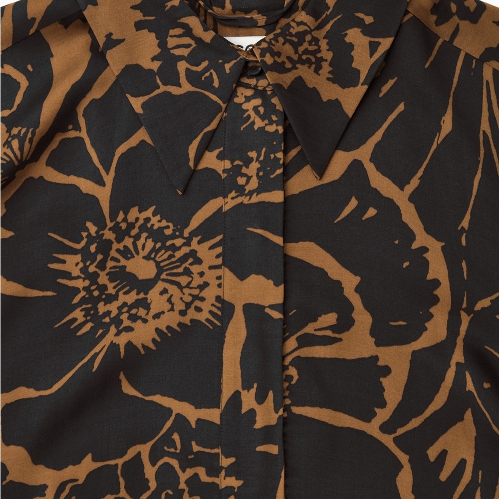 COS Black and Brown Printed Midi Shirt Dress - Picture 5 of 6
